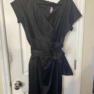 Elegant Black Wrap Dress